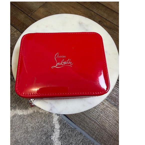 Christian Louboutin Handbags - Christian Louboutin Red Patent Leather Makeup Bag Vanity Case Jewelry Box